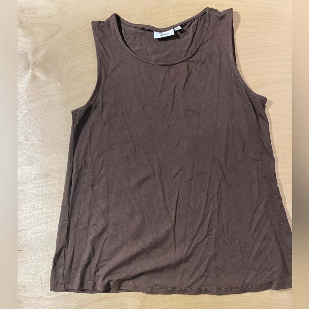 Kim Rogers Chocolate Brown Tank Top Small (QL) - Picture 2 of 7